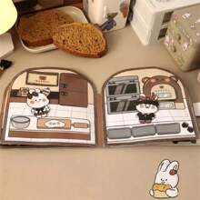 一個尺寸的麵包店紙質玩具書DIY手工安靜書食品紙娃娃，附材料以紓壓和創作手帳 - 紫紅色 - 查看 7