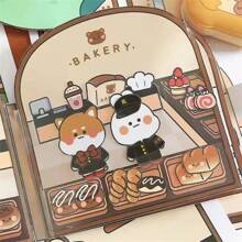 一個尺寸的麵包店紙質玩具書DIY手工安靜書食品紙娃娃，附材料以紓壓和創作手帳 - 紫紅色 - 查看 5