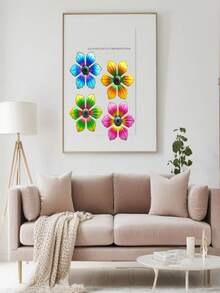 一款新型家居裝飾禮品 - 鐵質花卉牆飾,適用於室內和室外裝飾,具有多種時尚設計。 - 彩色 - 查看 1