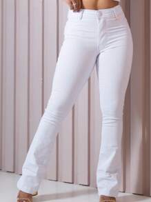 Women Jeans - 白色 - 查看 1