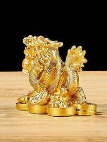 2入組漢風風格仿古青銅色裝飾人物雕像,1入金色 - 彩色 - 查看 3