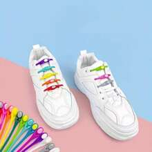 6件套懒人鞋带扣免系带成人通用颜色个性小白鞋休闲运动防系鞋带 - 紫色 - 查看 4