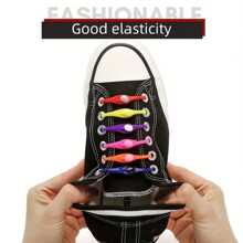 6件套懒人鞋带扣免系带成人通用颜色个性小白鞋休闲运动防系鞋带 - 紫色 - 查看 5