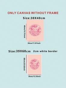 1pc Cartoon Pattern & Letter Print Canvas Painting Core, Waterproof Rectangle Shape Wall Decor Painting Without Frame For Living Room, Study Room, And Bedroom - Multicolor - View 4