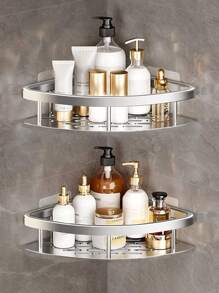 1 Pack, Bathroom Triangular Storage Rack, Bathroom Corner Storage Rack Without Punching, Bath Accessories Storage Rack, Washbasin Cosmetics Storage Rack, Kitchen Corner Storage Rack Home Bathroom Decor Bathroom Organizer Summer Back To School
