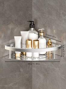 1 Pack, Bathroom Triangular Storage Rack, Bathroom Corner Storage Rack Without Punching, Bath Accessories Storage Rack, Washbasin Cosmetics Storage Rack, Kitchen Corner Storage Rack Home Bathroom Decor Bathroom Organizer Summer Back To School