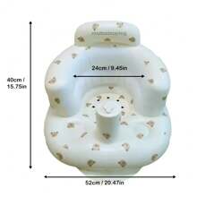 Inflatable Baby Chair Sofa Children Puff Soft Portable Bumper Bath Chairs PVC Multi-Function Seat Practice Sitting Bath Stool - Bear - View 10