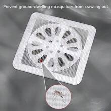 10 Piezas Cubierta De Drenaje De Malla Autoadhesiva Con Patrón De Rejilla Para Prevenir Que Las Cucarachas Y Los Pequeños Insectos Voladores Obstruyan El Alcantarillado De La Cocina Y El Baño - Pegatina de drenaje de piso de rejilla Tianzi 10 piezas - Ver 1