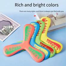 1pc Tri-Blade Boomerang Outdoor Toy For Teenagers, Soft And Durable Eva Material, Easy To Catch And Throw - Yellow - View 1