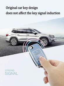 高級男女藍鑽熊頭鑰匙圈+天藍色防摔鑰匙包適用於lavida/tiguan/passat/polo/c-trek/sagitar/phideon/magotan/golf//atlas Teramont/tharu - 藍色 - 查看 5