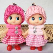 2 件/4 件/6 件随机可爱毛绒娃娃钥匙扣 - 困惑娃娃、小丑娃娃手机/包包饰品 - 彩色 - 查看 8