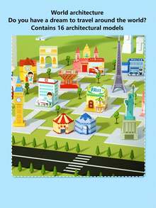 世界建築套裝 - 3d 摺紙（16 款）彩色手工 Diy 3d 摺紙剪紙拼圖幼兒園兒童益智玩具 - 彩色 - 查看 3