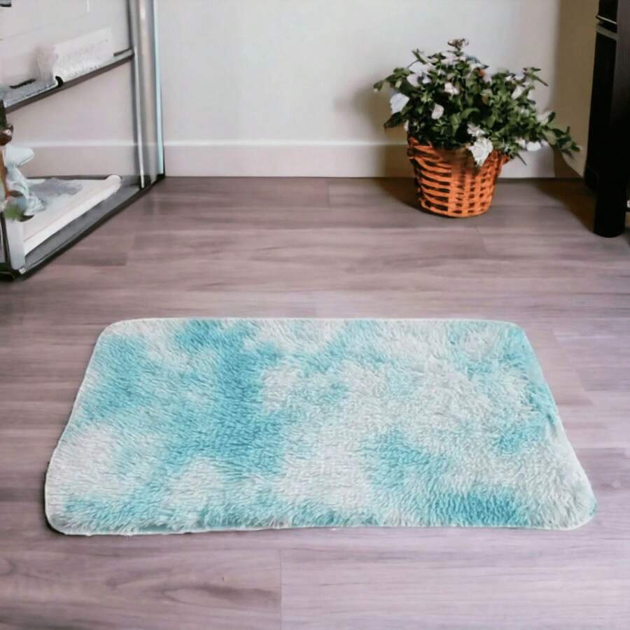 Alformbra decorativa, tapete afelpado - Celeste - Ver 1