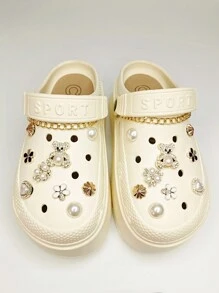 20pcs/Set Removable Gold Bear Series Shoe Charms For Clogs - Gold - View 3