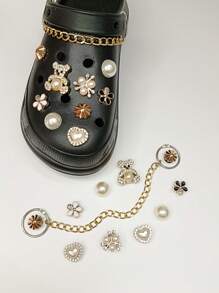 20pcs/Set Removable Gold Bear Series Shoe Charms For Clogs - Gold - View 2