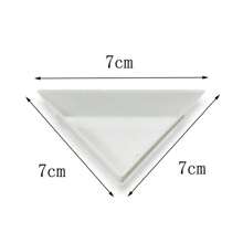 10PCS Plastic Triangle Nail Tray DIY Bead Crystal Sorting Storage Plate Manicure Tools Accessory Earrings Holder - White - View 8
