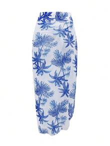 Women's Coconut Tree Print One Piece Swimsuit Set Summer