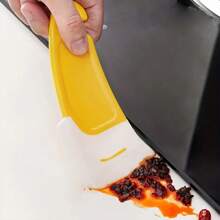 1pc Silicone Pan Scraper Kitchen Utensil, Bowl Scraper, Non-Stick Dishwashing Tool, Kitchen Accessory - Yellow - View 6