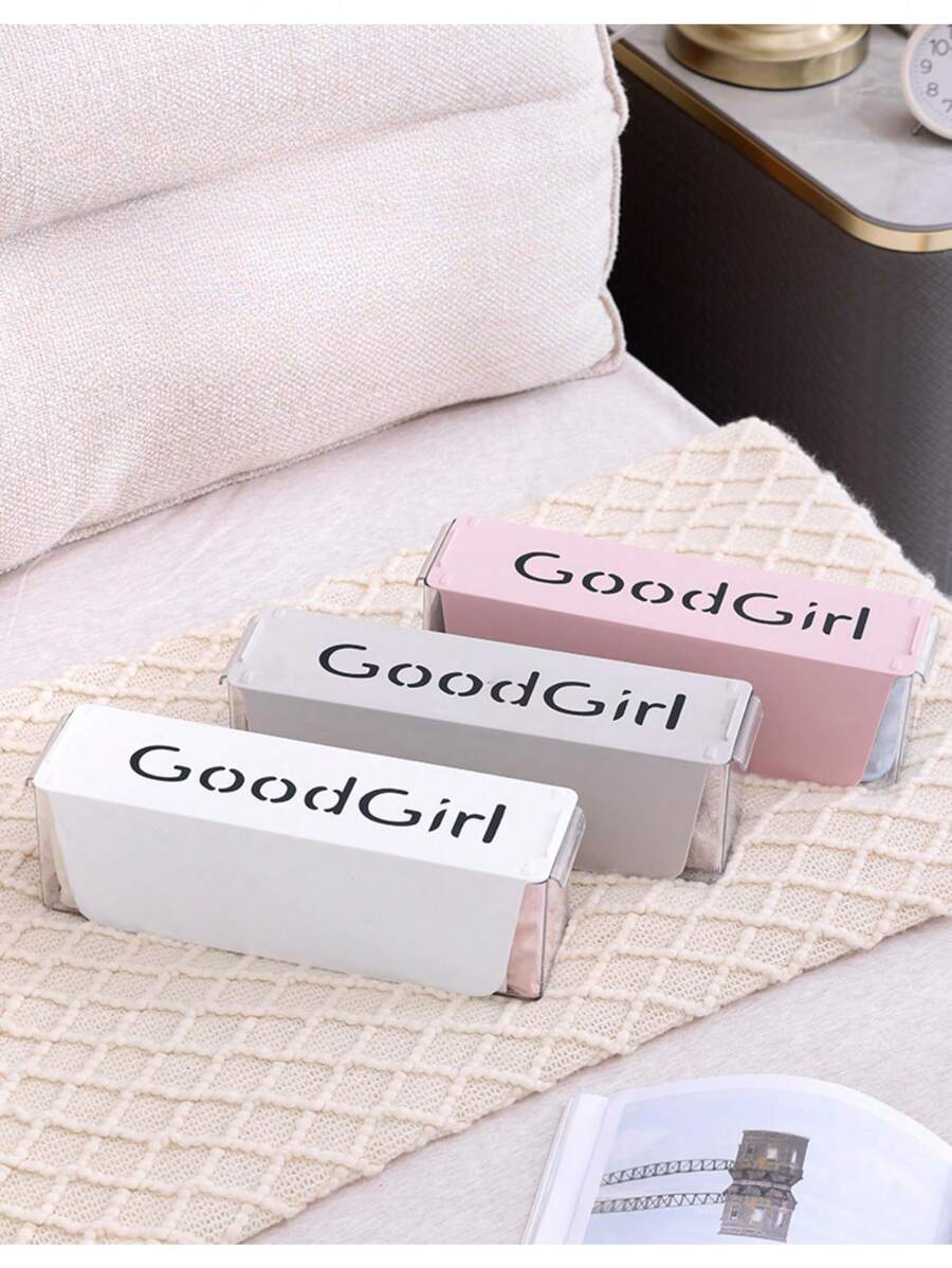 桌面雜物收納盒,抽屜整理盒,家用縫製衣櫥,襪子移動隔層帶蓋收納盒 - 灰色 - 查看 1