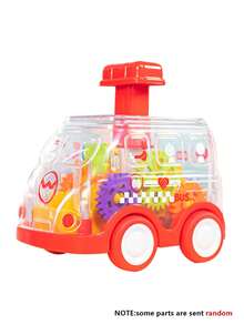 1入組卡通玩具車迷你按壓車，慣性退卻車滑行玩具車，生日禮物、學校、學生、文具、學用品教育玩具