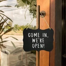 1pc Double-Sided Hanging Mini Chalkboard Crafts, Creative Wooden Message Board For Advertisement, Shop, Home Decor - Black - View 6