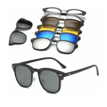 Lentes para graduación con 5 clips Magnéticos intercambiables. Lentes con 5 Clips - Plateado - Ver 3