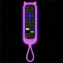 Silcone Remote Control Cover For Roku TV Remote/Roku Simple Remote/Roku Voice Remote (Purple)