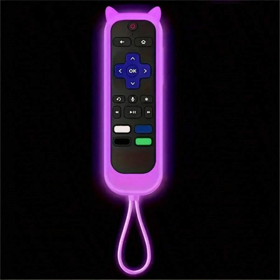 Silcone Remote Control Cover For Roku TV Remote/Roku Simple Remote/Roku Voice Remote (Purple)