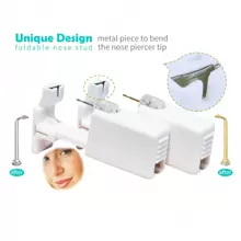 Firstomato 11/12 Piece Nose Piercing Stud Kit Included 2PCS Disposable Nose Piercing Gun Self Nose Piercing Kit 9/10 Pcs Piercing Nose Rings More Nose Piercing Gun Piercer Machine Kit - Silver - View 8