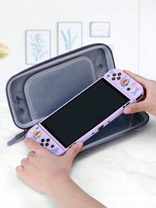 Compatible With Switch Oled - 1pc Purple Ocean Vending Machine Pattern Tpu Protective Case With 4pcs Joystick Caps - Multicolor - View 7