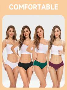 6 Gói Quần Lót Nữ Cotton Mềm Mại Quần Lót Thoáng Khí - màu đen - Xem 8