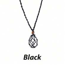 1PC Crystal Stone Holder Mesh Pocket Cage Pendant Necklace