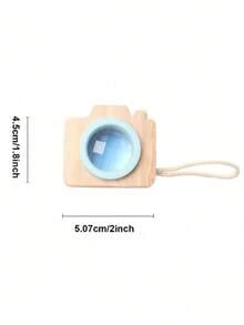 1入組木製萬花筒兒童玩具，蜜蜂眼多邊形棱鏡效果，模擬小相機，適用於3歲及以上男女兒童的禮品 - 紅色 - 查看 2