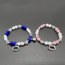 Bộ 2 chiếc vòng tay đôi cá nhân hóa với chi tiết trái tim từ tính, quà tặng ngày lễ tình nhân - Nhiều màu - Xem 1