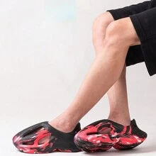 Men's Coconut Breathable Clogs For Summer Outdoor Beach Sports, Anti-Slip And Hollow Toe For Cool Feeling - Red - View 11
