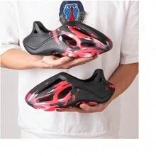Men's Coconut Breathable Clogs For Summer Outdoor Beach Sports, Anti-Slip And Hollow Toe For Cool Feeling - Red - View 6