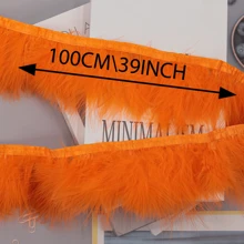 Lông Gà tây Edging Mềm mại Đầy màu sắc Lông vũ Với Máu Chi tiết Đồ trang trí Đối với DIY Trang phục , Phụ kiện tóc Và Trang trí Nghệ thuật Và Thủ công mỹ nghệ - Số 2 màu vàng - Xem 2