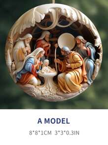 1入組亞克力3d復活節祝福吊墜/飾品/裝飾,以及汽車後視鏡/家居裝飾/婚禮的聖誕裝飾 - 彩色 - 查看 1