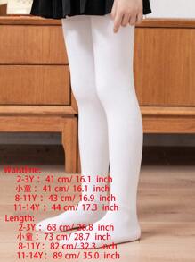 1 件裝幼兒女孩加厚保暖舞蹈緊身衣,冬季 - 白色 - 查看 2