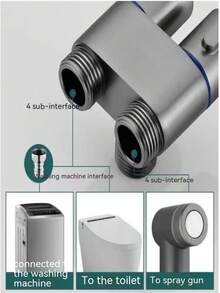 1 馬桶沖洗噴槍,高壓水槍,浴室廁所清潔角閥 - 淺灰色 - 查看 5