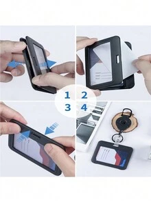 1只粉色橫式學生證、辦公室卡片套 - 粉色 - 查看 2