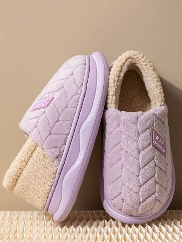 Women'S Winter Warm Plush Thickened Antislip Soft Sole House Slippers