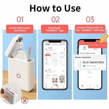 Niimbot D110 標籤機帶膠帶便攜式標籤印表機可充電小型手持貼紙迷你智慧貼標機適用於手機無墨易於使用 - 綠色 - 查看 5