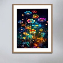 1入組完整萬花筒diy鑽石畫雛菊家居裝飾鑽石馬賽克花卉壁畫 - 彩色 - 查看 1