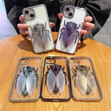 Soporte Plegable Telescópico De Insecto Biónico Universal De Cigarra Electrochapado Con Pegatina Para Funda De Teléfono - Negro - Ver 3