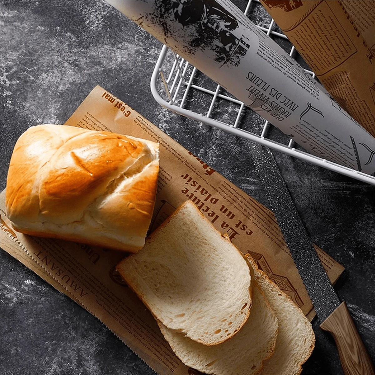 1入家用吸油烘焙＆烤肉紙,用於烤箱、蛋糕、矽膠、不粘雙面 - 棕色 - 查看 1