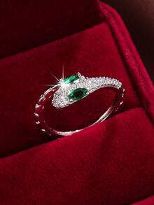 1入流行調節銅質蛇形設計開口戒指 - 彩色 - 查看 2