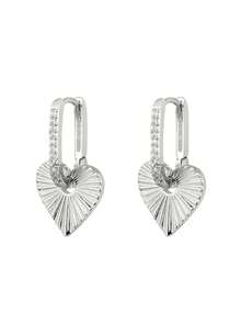 1對時尚個性化心形立體氧化鋯石耳針,適用於女士 - 彩色 - 查看 6