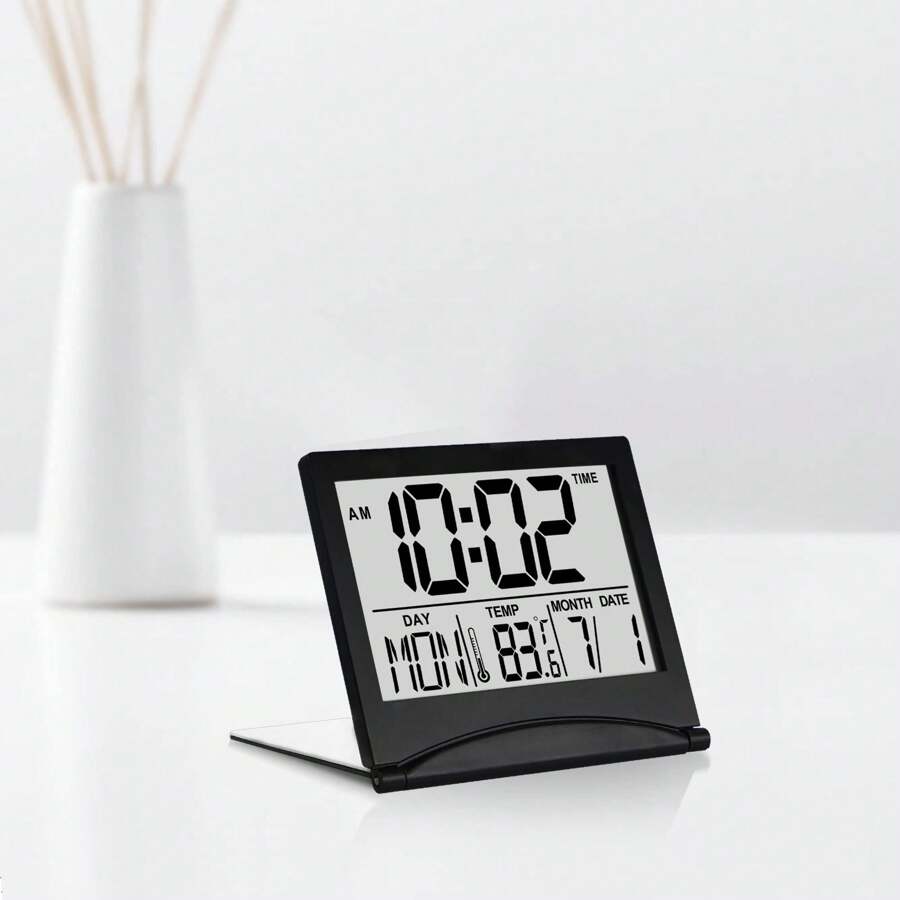 1PC Creative Simplicity Foldable Travel Digital Alarm Clock, Large