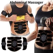 腹部肌肉貼,腹部肌肉按摩器健身腹部按摩器,強化腹部塑身,按摩貼訓練腹部肌肉,快速訓練設備腹部貼片按摩器 - 黑色 - 查看 1